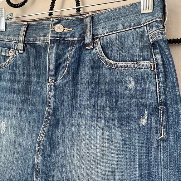 Old Navy Distressed High Waist Mini Denim Jean Skirt Size 0 - Picture 4 of 13